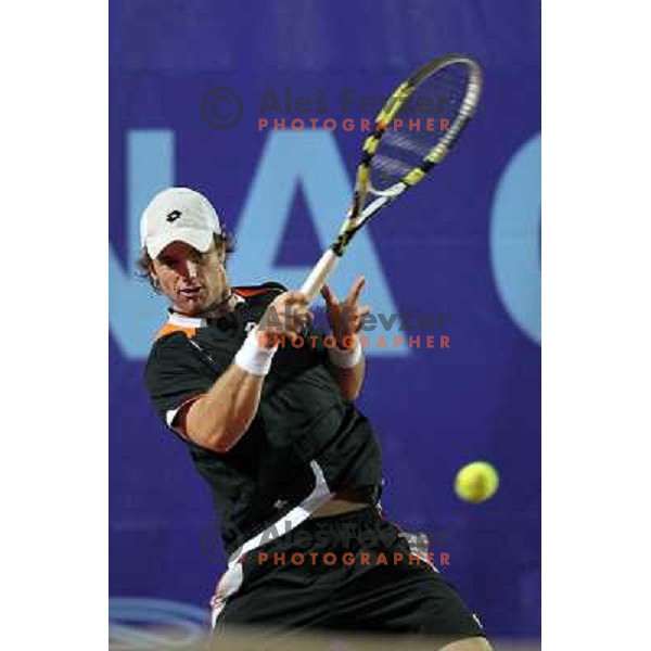  Blaz Kavcic of Slovenia in action during quarter-final of BMW Ljubljana Open on ATP Challenger Tour, played in SC Ljubljana on September 23, 2010 