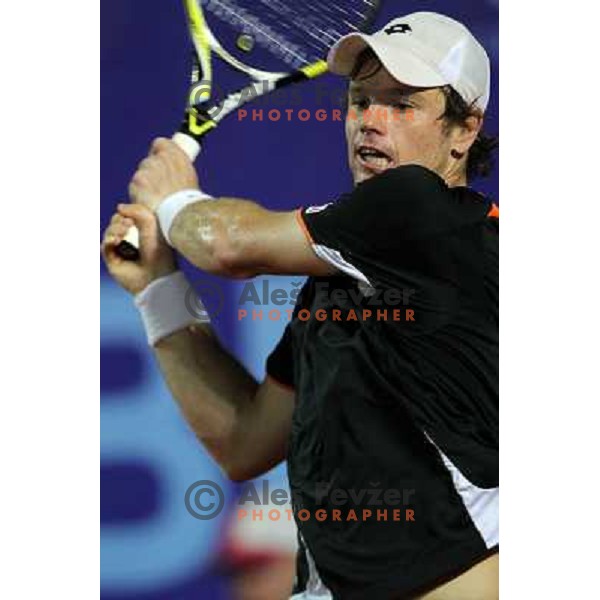  Blaz Kavcic of Slovenia in action during quarter-final of BMW Ljubljana Open on ATP Challenger Tour, played in SC Ljubljana on September 23, 2010 