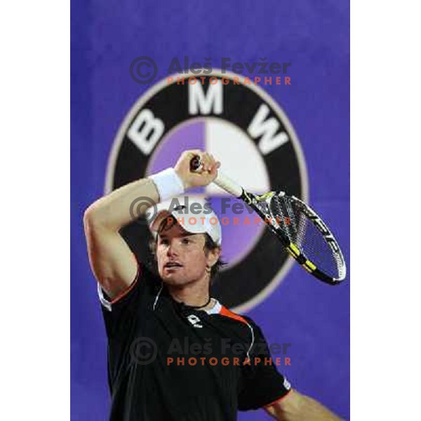  Blaz Kavcic of Slovenia in action during quarter-final of BMW Ljubljana Open on ATP Challenger Tour, played in SC Ljubljana on September 23, 2010 
