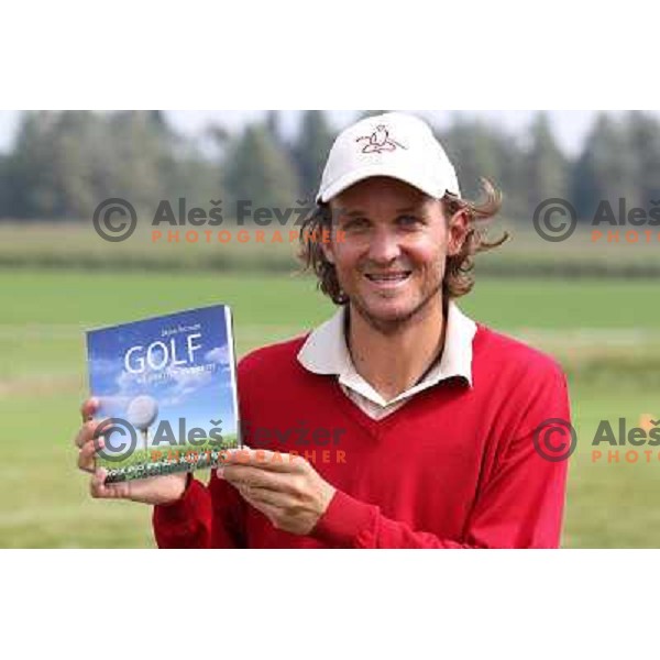 Dejan Rozman, golf PRO during press conference talks about his book "Golf od znotraj navzven". Diners golf & country club, Smlednik, Slovenia on September 23,2010 