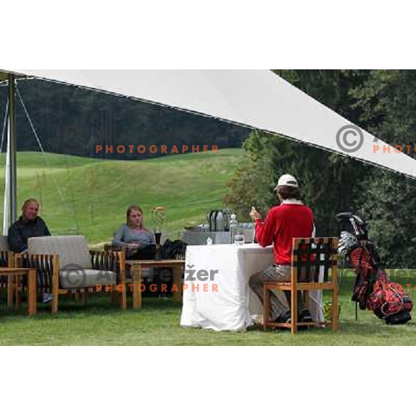Dejan Rozman, golf PRO during press conference talks about his book "Golf od znotraj navzven". Diners golf & country club, Smlednik, Slovenia on September 23,2010 