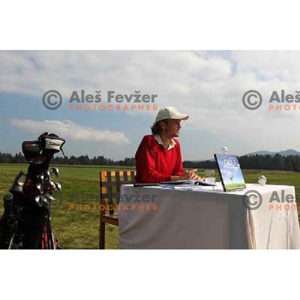 Dejan Rozman, golf PRO during press conference talks about his book "Golf od znotraj navzven". Diners golf & country club, Smlednik, Slovenia on September 23,2010 