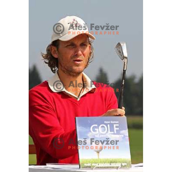 Dejan Rozman, golf PRO during press conference talks about his book "Golf od znotraj navzven". Diners golf & country club, Smlednik, Slovenia on September 23,2010 