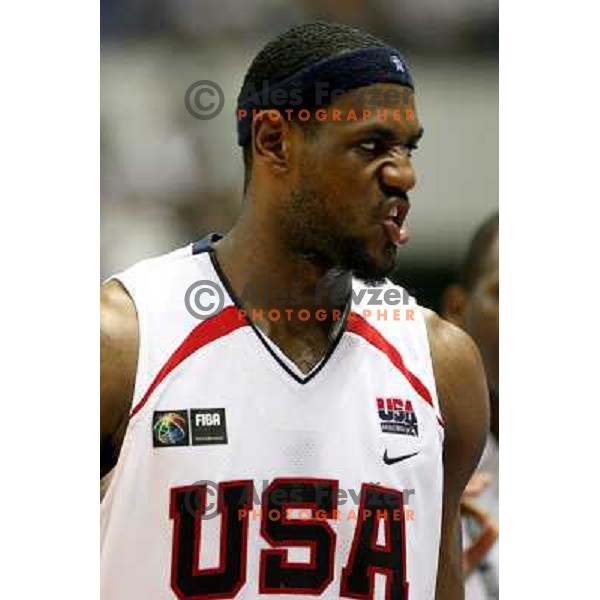 LeBron James reacts to referee decision