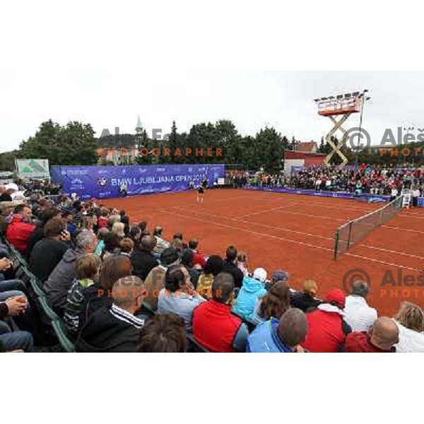  Blaz Kavcic of Slovenia in action during Final of BMW Ljubljana Open, ATP Challenger Tour, played in SC Ljubljana on September 26, 2010 