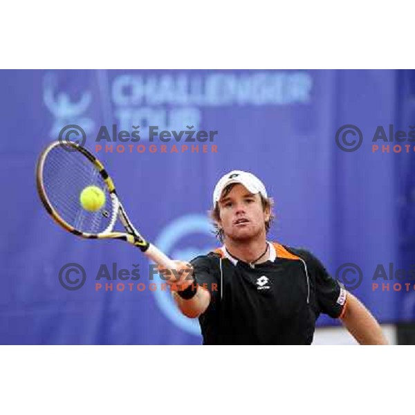  Blaz Kavcic of Slovenia in action during Final of BMW Ljubljana Open, ATP Challenger Tour, played in SC Ljubljana on September 26, 2010 