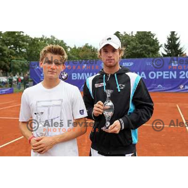 Blaz Kavcic of Slovenia and David Goffin of Belgium after Final of BMW Ljubljana Open, ATP Challenger Tour, played in SC Ljubljana on September 26, 2010 