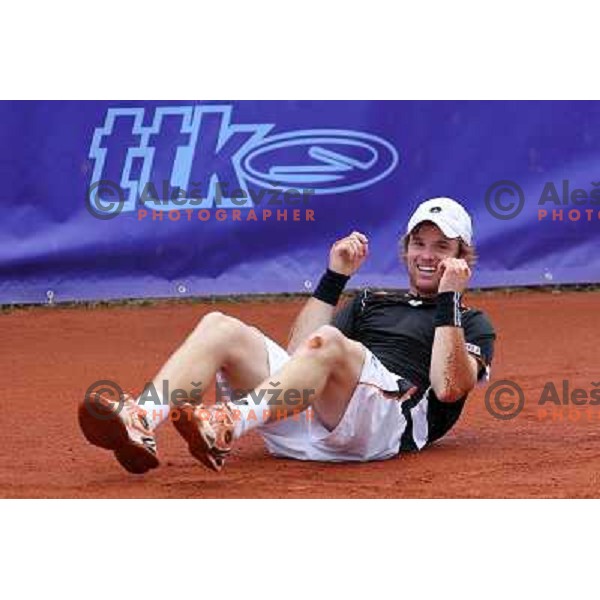 Blaz Kavcic of Slovenia, winner of BMW Ljubljana Open, ATP Challenger Tour, played in SC Ljubljana on September 26, 2010 