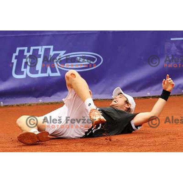 Blaz Kavcic of Slovenia, winner of BMW Ljubljana Open, ATP Challenger Tour, played in SC Ljubljana on September 26, 2010 