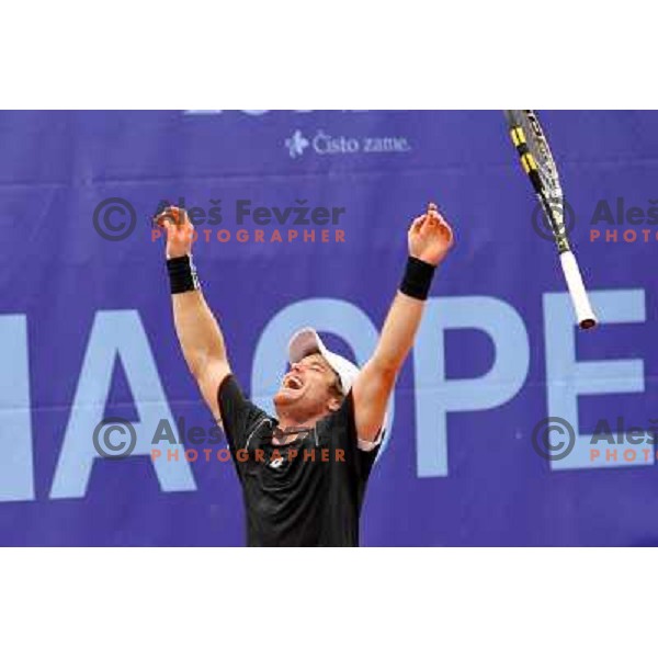 Blaz Kavcic of Slovenia, winner of BMW Ljubljana Open, ATP Challenger Tour, played in SC Ljubljana on September 26, 2010 