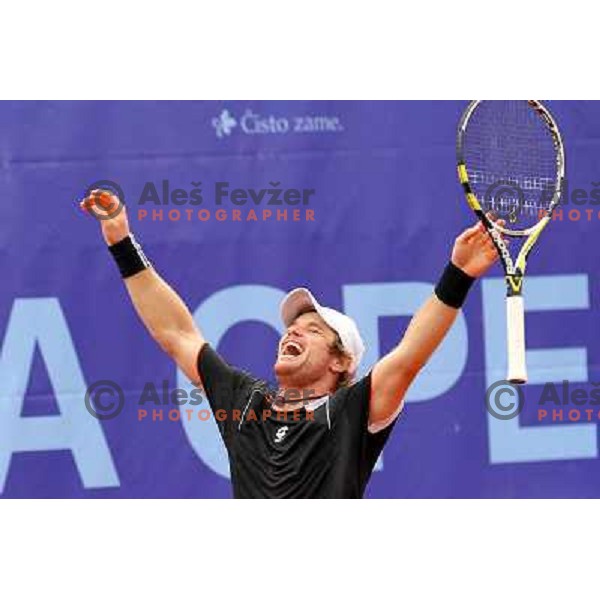 Blaz Kavcic of Slovenia, winner of BMW Ljubljana Open, ATP Challenger Tour, played in SC Ljubljana on September 26, 2010 