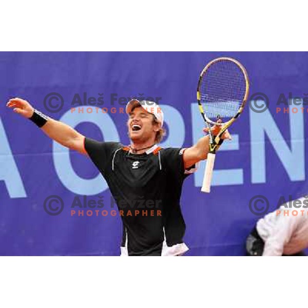 Blaz Kavcic of Slovenia, winner of BMW Ljubljana Open, ATP Challenger Tour, played in SC Ljubljana on September 26, 2010 
