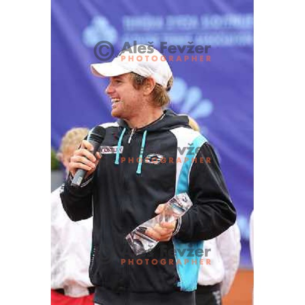 Blaz Kavcic of Slovenia, winner of BMW Ljubljana Open, ATP Challenger Tour, played in SC Ljubljana on September 26, 2010 