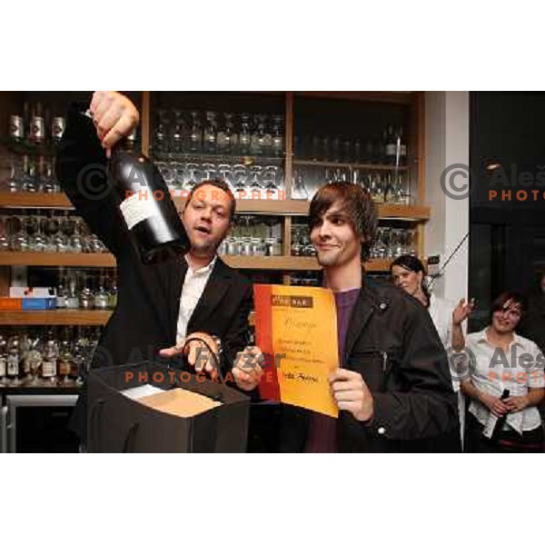 Gasper Carman at Wine degustation and competition for waiters and bartenders in glass pouring of 1 dcl in E vino bar, Ljubljana, Slovenia on September 27, 2010