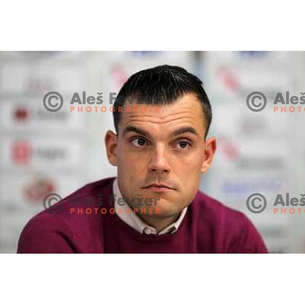 Jaka Kravanja of RK Krim Mercator during press conference before the start of the season in M hotel, Ljubljana, Slovenia on September 29, 2010 