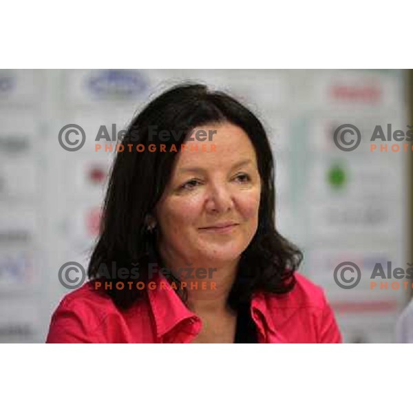 Marta Bon, coach of RK Krim Mercator during press conference before the start of the season in M hotel, Ljubljana, Slovenia on September 29, 2010 