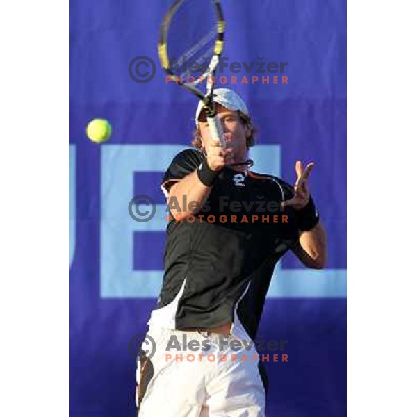  Blaz Kavcic of Slovenia in action during first round of BMW Ljubljana Open on ATP Challenger Tour, played in SC Ljubljana on September 21, 2010 