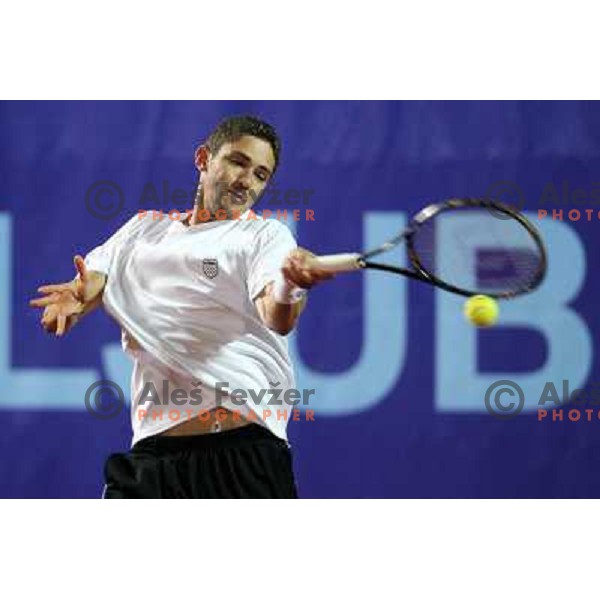 Blaz Puc of Slovenia in action during first round of BMW Ljubljana Open on ATP Challenger Tour, played in SC Ljubljana on September 21, 2010 