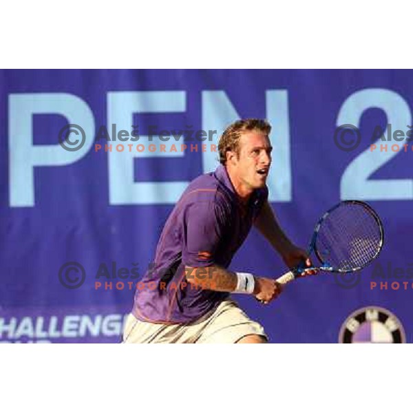 Grega Zemlja of Slovenia in action during first round of BMW Ljubljana Open on ATP Challenger Tour, played in SC Ljubljana on September 21, 2010 