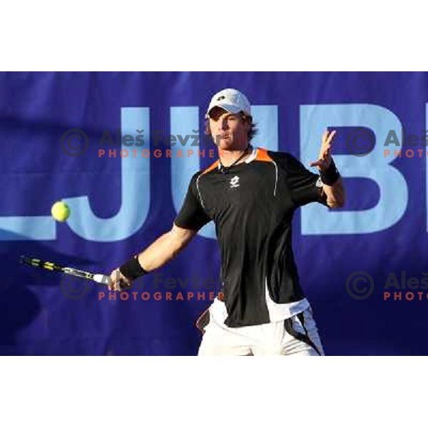  Blaz Kavcic of Slovenia in action during first round of BMW Ljubljana Open on ATP Challenger Tour, played in SC Ljubljana on September 21, 2010 