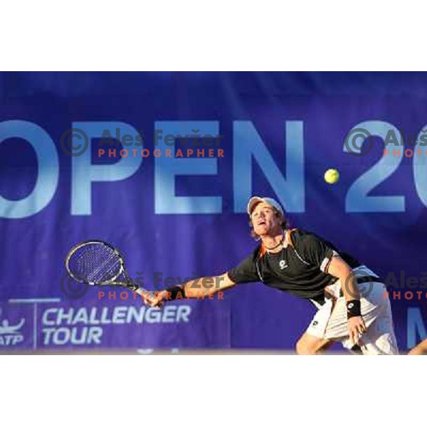  Blaz Kavcic of Slovenia in action during first round of BMW Ljubljana Open on ATP Challenger Tour, played in SC Ljubljana on September 21, 2010 