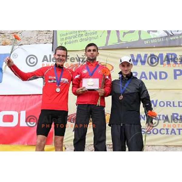 Jonathan Wyatt of New Zealand, Arslan Ahmet of Turkey, winner of 31. Smarna gora mountain race, and Robert Krupicka (CZE) at WMRA Grand Prix- Final, Ljubljana on October 2, 2010 