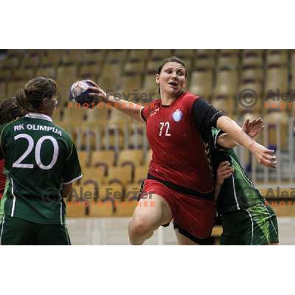 Dragana Cvijic of Krim Mercator in action during handball match Olimpija-Krim Mercator in round 4 of National Championships, played in Hala Tivoli, Ljubljana, Slovenia on October 6, 2010 
