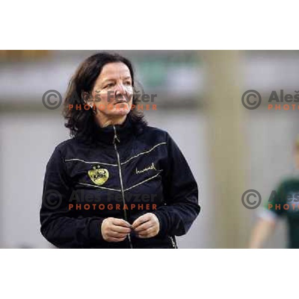 Marta Bon, coach of Krim Mercator in action during handball match Olimpija-Krim Mercator in round 4 of National Championships, played in Hala Tivoli, Ljubljana, Slovenia on October 6, 2010 