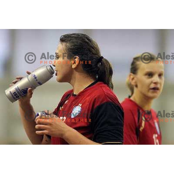  Dragana Cvijic of Krim Mercator in action during handball match Olimpija-Krim Mercator in round 4 of National Championships, played in Hala Tivoli, Ljubljana, Slovenia on October 6, 2010 