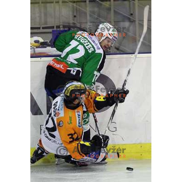 John Hughes in action during ice-hockey match Tilia Olimpija- EC Graz 99ers in Ebel league, played in Hala Tivoli,Ljubljana, Slovenia on October 10,2010 