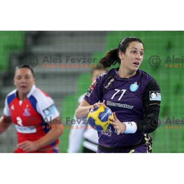 Andrea Lekic of Krim Mercator in action during handball match Krim Mercator- Zvezda Zvenigorod in round 2 of EHF Champions league, played in SRC Stozice, Ljubljana, Slovenia on October 16,2010 