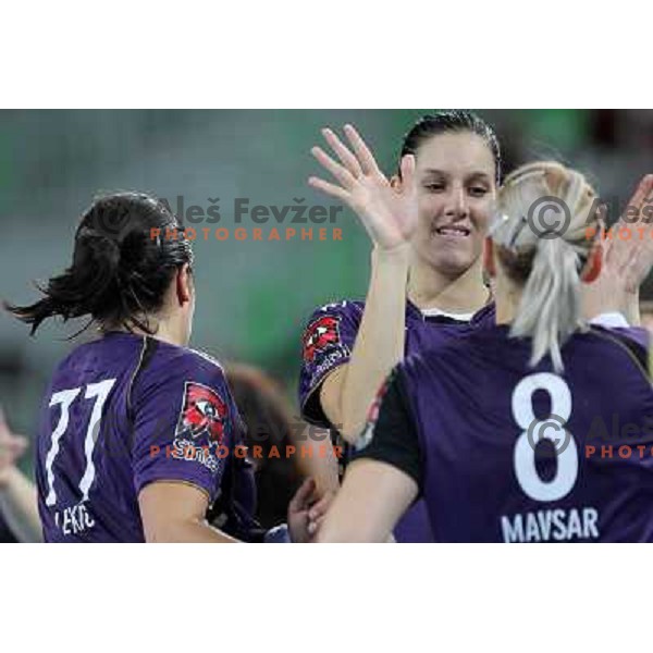 Alja Koren of Krim Mercator in action during handball match Krim Mercator- Zvezda Zvenigorod in round 2 of EHF Champions league, played in SRC Stozice, Ljubljana, Slovenia on October 16,2010 