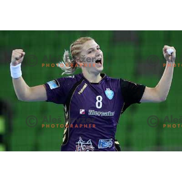 Tamara Mavsar of Krim Mercator in action during handball match Krim Mercator- Zvezda Zvenigorod in round 2 of EHF Champions league, played in SRC Stozice, Ljubljana, Slovenia on October 16,2010 