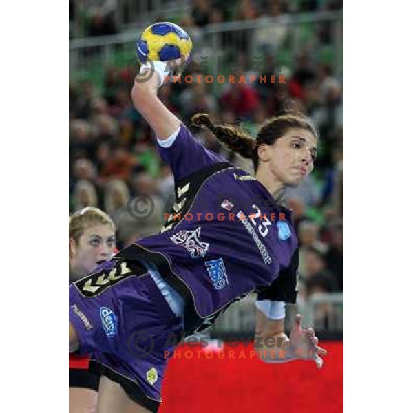 Andrea Penezic of Krim Mercator in action during handball match Krim Mercator- Zvezda Zvenigorod in round 2 of EHF Champions league, played in SRC Stozice, Ljubljana, Slovenia on October 16,2010 