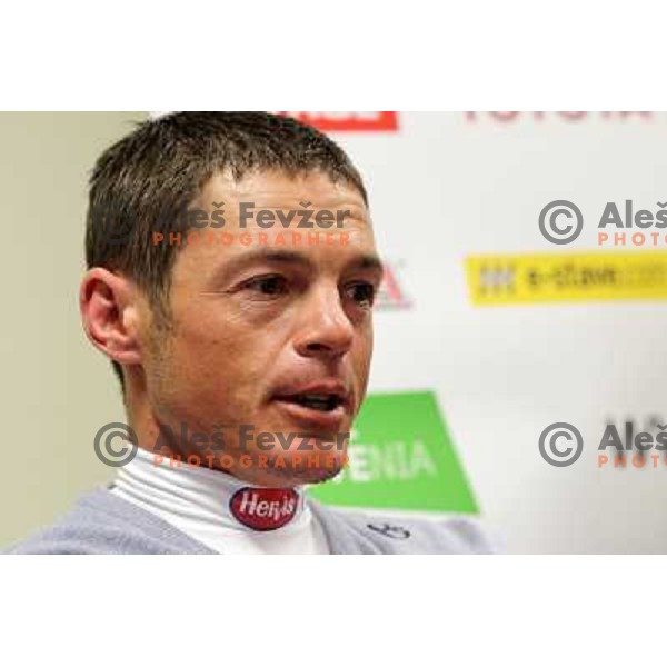 Jernej Koblar during press conference of Slovenia Ski team before first races in World Cup season 2010-2011 in Ljubljana, Slovenia on October 18,2010 