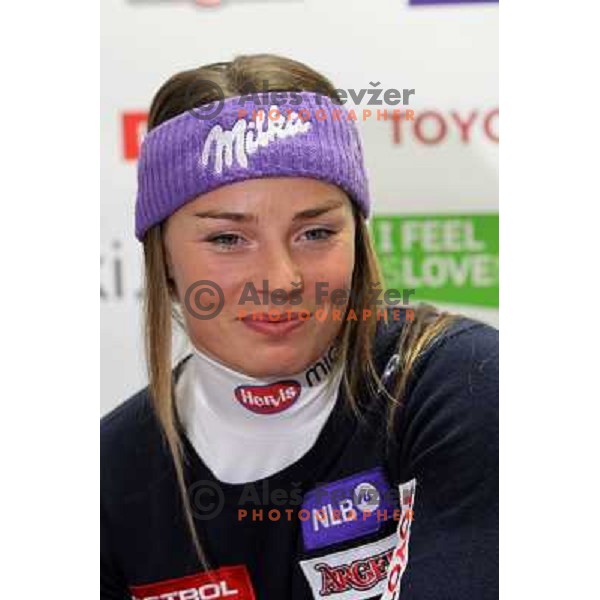 Tina Maze during press conference of Slovenia Ski team before first races in World Cup season 2010-2011 in Ljubljana, Slovenia on October 18,2010 