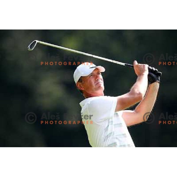 in action at Log Steinel golf tournament at Diners Golf & Country club Smlednik, Ljubljana, Slovenia on August 21, 2010 