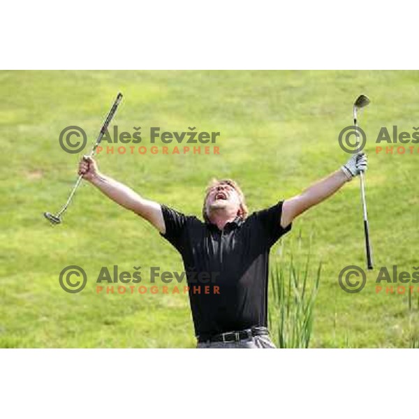 in action at Log Steinel golf tournament at Diners Golf & Country club Smlednik, Ljubljana, Slovenia on August 21, 2010 