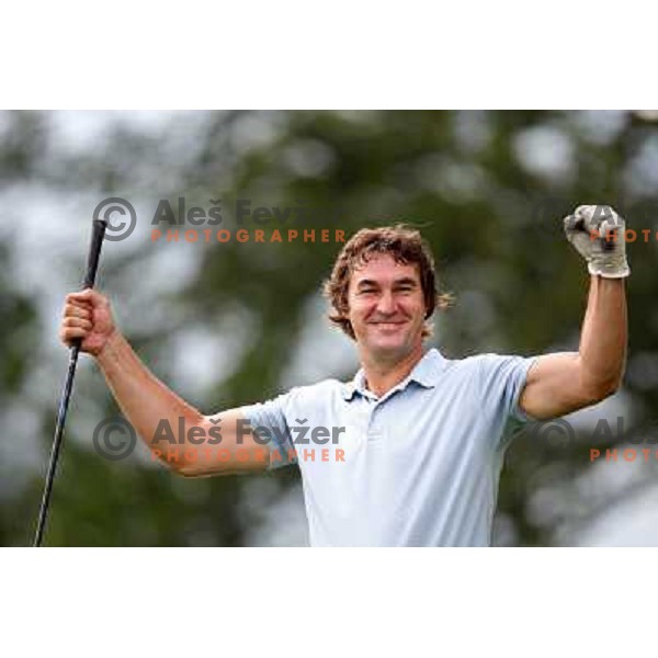 in action at Log Steinel golf tournament at Diners Golf & Country club Smlednik, Ljubljana, Slovenia on August 21, 2010 