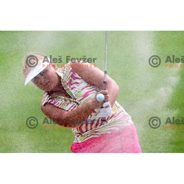 Verena Slavec in action at Log Steinel golf tournament at Diners Golf & Country club Smlednik, Ljubljana, Slovenia on August 21, 2010 
