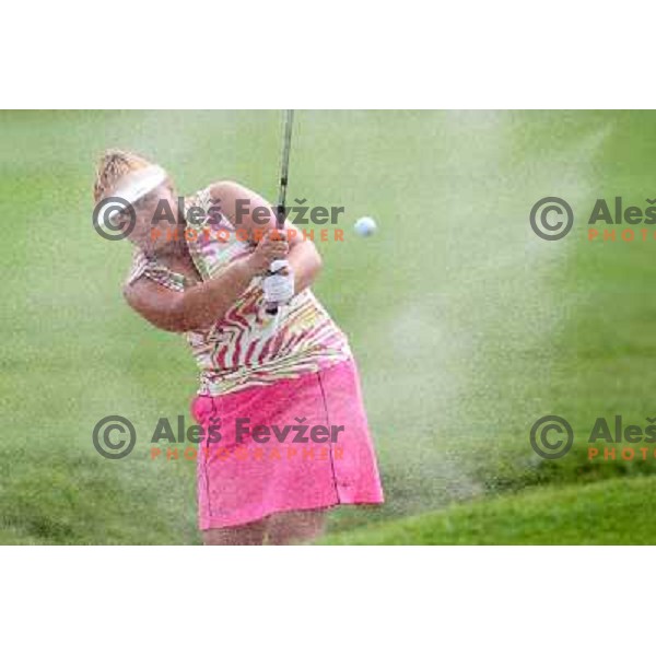Verena Slavec in action at Log Steinel golf tournament at Diners Golf & Country club Smlednik, Ljubljana, Slovenia on August 21, 2010 