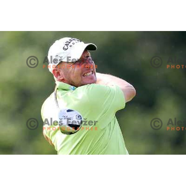 Marko Stirn in action at Log Steinel golf tournament at Diners Golf & Country club Smlednik, Ljubljana, Slovenia on August 21, 2010 