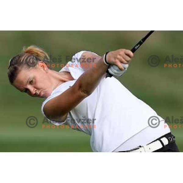 Ursa Orehek in action at Log Steinel golf tournament at Diners Golf & Country club Smlednik, Ljubljana, Slovenia on August 21, 2010 