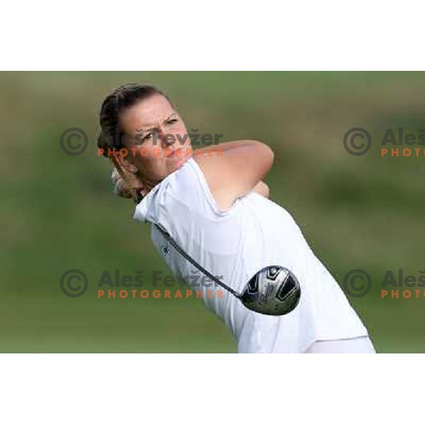 Ursa Orehek in action at Log Steinel golf tournament at Diners Golf & Country club Smlednik, Ljubljana, Slovenia on August 21, 2010 