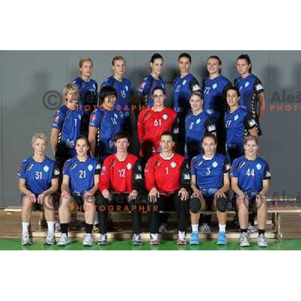  Team RK Krim Mercator for 2010-2011 handball season at official photoshot in SRC Stozice, Ljubljana, Slovenia on October 14,2010 