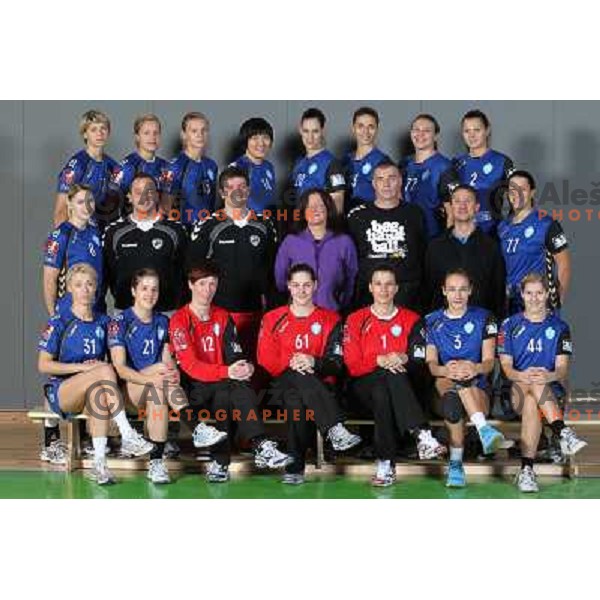  Team RK Krim Mercator for 2010-2011 handball season at official photoshot in SRC Stozice, Ljubljana, Slovenia on October 14,2010 
