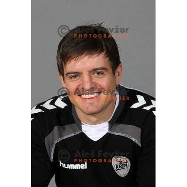 Jure Sterbucl, member of Team RK Krim Mercator for 2010-2011 handball season at official photoshot in SRC Stozice, Ljubljana, Slovenia on October 14,2010 