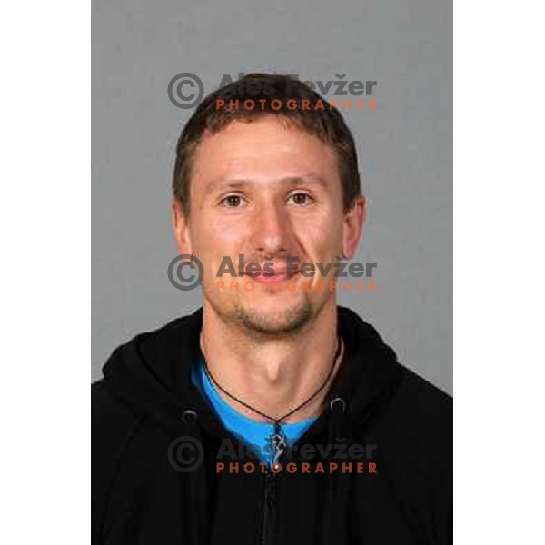 Andrej Potrata, member of Team RK Krim Mercator for 2010-2011 handball season at official photoshot in SRC Stozice, Ljubljana, Slovenia on October 14,2010 