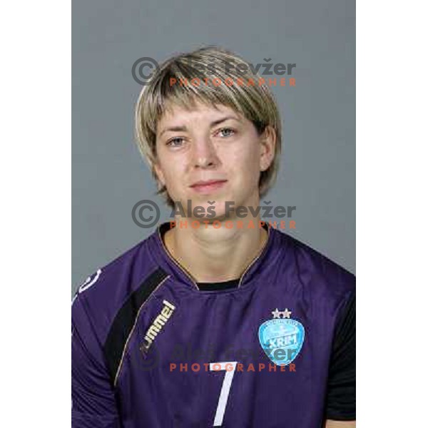 Marina Vergelyuk, member of Team RK Krim Mercator for 2010-2011 handball season at official photoshot in SRC Stozice, Ljubljana, Slovenia on October 14,2010 