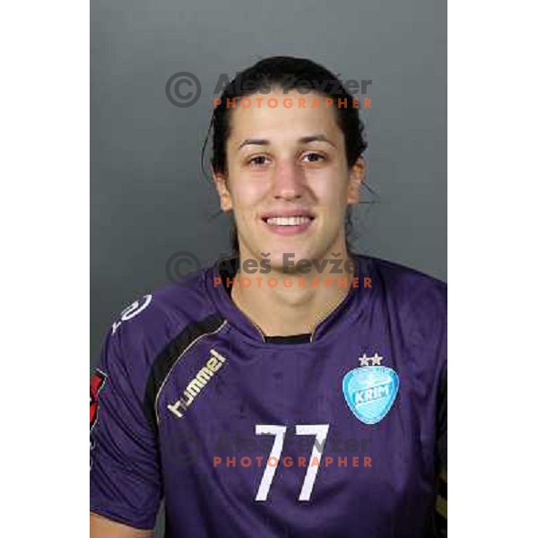 Andrea Lekic, member of Team RK Krim Mercator for 2010-2011 handball season at official photoshot in SRC Stozice, Ljubljana, Slovenia on October 14,2010 